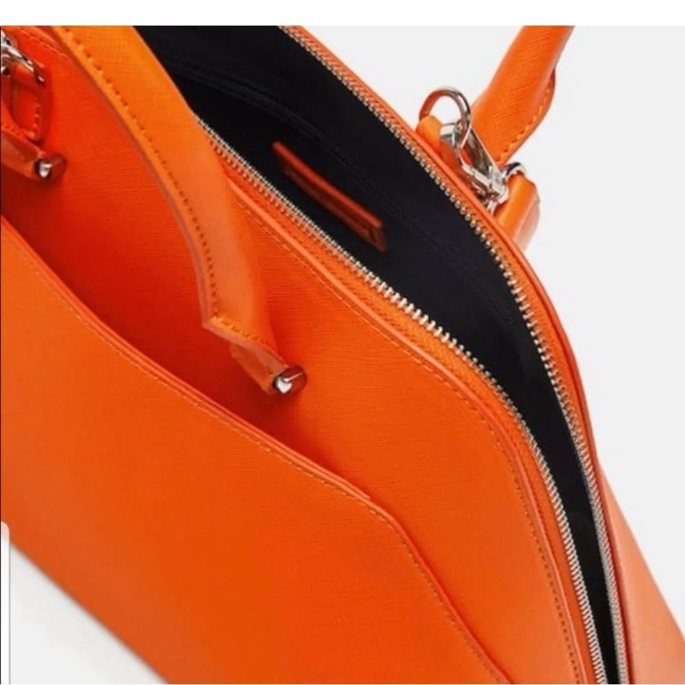 Zara Orange Monochrome City Satchel Bag